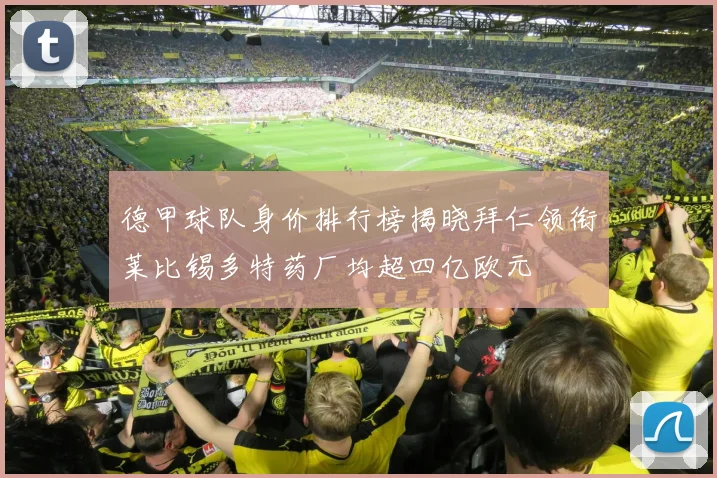 德甲球队身价排行榜揭晓拜仁领衔莱比锡多特药厂均超四亿欧元